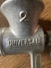 Working Vintage Universal No 2 Heavy Metal Meat Grinder Wood Handle Blades