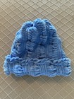 Scottyb Creations Textured Chenille Hand Knit Cap  Size Lge  Blue Shadow
