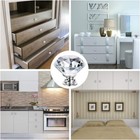 10-100pcs Diamond Crystal Door Handle Clear Glass Cabinet Drawer Pull Knobs 30mm