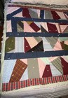 Vintage Handmade Quilt Patchwork Log Cabin Crazy Colorful Flannel Back 72   x56   
