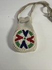 Vintage Native American Indian Leather Hide Beaded Medicine Tobacco Bag Pouch