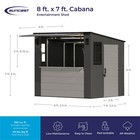 Suncast 8  X 7  Cabana Entertainment Storage Shed  All-weather Shelter  Gray
