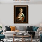 Framed Canvas Art Giclee Print Lady With An Ermine By Leonardo Da Vinci Wall Art