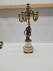 Antique French 19th Century Bronze   Marble Candelabra 23   Tall