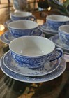 Blue Willow Childs Vintage Porcelain Tea Set Made In Japan
