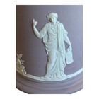 Wedgwood Jasperware Lilac Spill Vase 6 1 4    Tall Featuring White Reliefs England