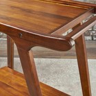 Clubhouse Mid Century Modern Rich Mahogany Acacia Wood Bar Cart