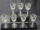 Vintage Libbey 5 75  Riesling White Red Silver Leaf Wine Glass  - Mint Set Of 7