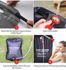 Camping Shower Portable Solar 5gallon Outdoor Camping Hiking Water Bag