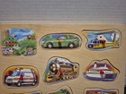 Melissa   Doug Wooden Sound Puzzle On The Move Vehicles Tested Working 