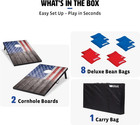 Cornhole Bean Bag Toss Game Set American Flag With Carrying Case