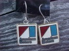 Amc American Motors Earrings 1970  A Mark Logo Sterling Silver Kustom Usa Made 