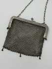 Early 1900s Metal Mesh Evening Purse With Engraved Art Nouveau Style Frame 