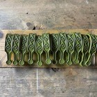 Vintage Avocado Green Shower Curtain Rings Hooks 12 Flexible Plastic Taiwan Made