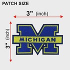 3  Michigan M Patch Embroidered Iron On Sew On Varsity College Jacket Diy Badge