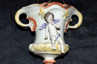 Rare Antique Vintage Hanging Sanctuary Glass Lamp With Cherub Unbranded
