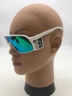 Binky Bro Monteverde  greeny  White Sunglasses Green And Blue Reflective Lens