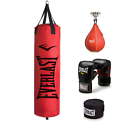 Heavy Bag Gloves Kit Filled Punching Bag Boxing Mma Train Exercise 70 Lbs