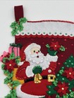Finished Bucilla Santa Poinsettia Tree Stocking 18  Christmas Sequins