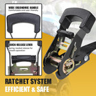 Endless Ratchet Straps 1in X 8ft Heavy Duty Tie Down 1860lb Cargo Black