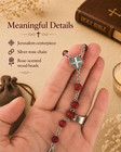 Catholic Rosary Necklace With Jerusalem Cross   Rose Scented   Prayers   Gift