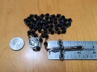 Vintage Sterling Silver Rosary Black Colored Beads