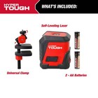 30-ft Cross Line Laser Level Red Beam Self-leveling Tools With Clamp new