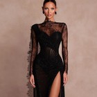 Prom Dresses Sheer Lace Long Sleeve Formal Evening Vestidos De Noche Party Gowns