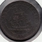 1813 - Nova Scotia - Sailing Ship -    Penny - Superfleas - Ns-21-a2