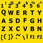 English  Large Lettering Keyboard Sticker Upper Case Yellow Background For De   