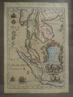 Framed Vintage-style Map Of Siam Thailand Southeast Asia Decorative Wall Art