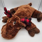 Dan Dee Floppy Moose Plush 23  Plaid Antlers Brown Embroidered Eyes Lays Down