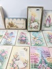 Vintage 1950 s Greeting Cards Unused   Envelopes Boxed French Lavender Empty Box