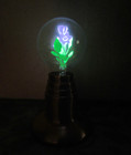 Vtg  Aerolux Pretty Purple Flowers Light Bulb   Copper Lamp Nice 