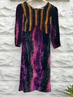 Vintage 1930   s Dress Women   s Rainbow Multicolor Midi Velvet Bodice