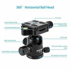 Zomei Professional Camera Tripod Metal Ball Head For Canon Nikon Digital Camera