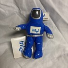 Vintage 1997 Intel Inside Bunny People Plush Keychain Backpack Clip Blue 5   