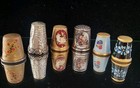 Vintage Antique Sewing Thimbles Lot Of 7  Silver Enamel Cloisonne Ornate