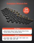 Vevor Flex-head Ratcheting Wrench Set Combination Wrench Set 24-piece Black