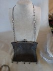 Antique  Edwardian German Silver Mesh Bag Purse Art Nouveau Personalized Engravi