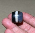 Old Nepali Tibetan Himalaya Regions Stripe Chung Dzi Amulet Prayer Mala Bead