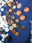 Bag Old Antique Sewing Buttons All Size Military Bakelite Plastic Vintage 3 4 Lb