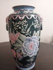 Vintage 20th Century-14  Hand Painted Chinese Famille Noir-  Porcelain Vase