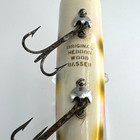 Vintage Fishing Lure Heddon Wood Basser Original Gold Eyes Strawberry Rare Htf