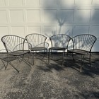 Set Four Mid Century Russell Woodard Pinecrest Wrought Iron Patio Dining Chairs