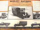 1928 Original Berliet Truck Orphan Brochure  2 - 3 Ton Utility  Dump  French