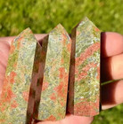 2025hot 1pc Natural Unakite Healing Crystal Point Stone Wand Reiki Home Decor