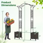 2-in-1 Garden Arch With Planter Boxes Self-watering System 8 Lockable Wheels