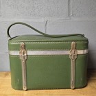 Vintage 60   s Sears Featherlite Avocado Green Travel makeup Case Luggage