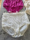 Lot Of 7 Sheer Nylon Panties Sissy Lace Granny Briefs Medium To Large Control Tp